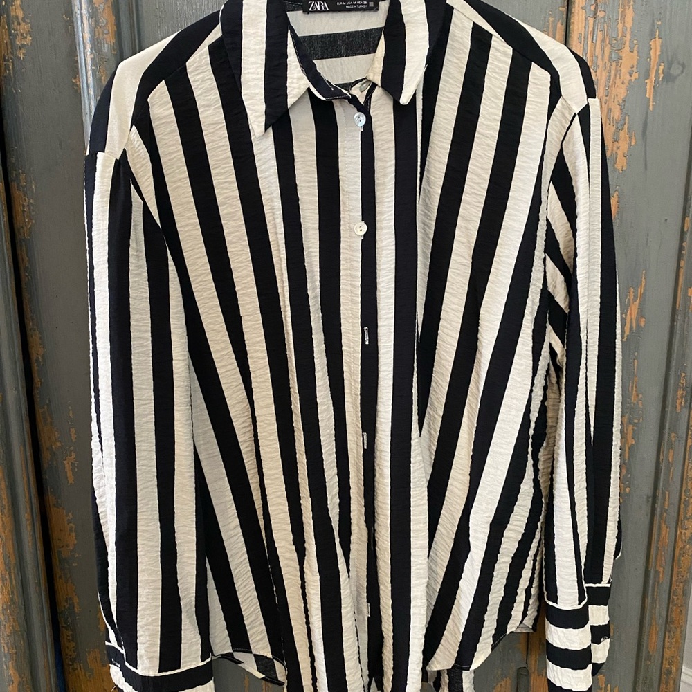 Zara Monochrome Striped Shirt